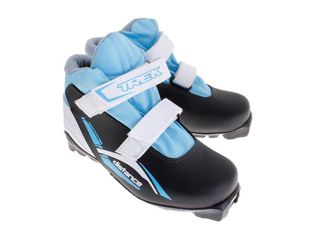 Ботинки лыжные TREK детские SNS ИК (черный, лого голубой)