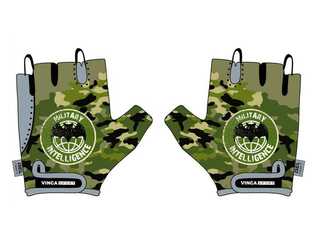 Велоперчатки детские, Military, гелевые вставки,цвет зеленый , размер 7XS