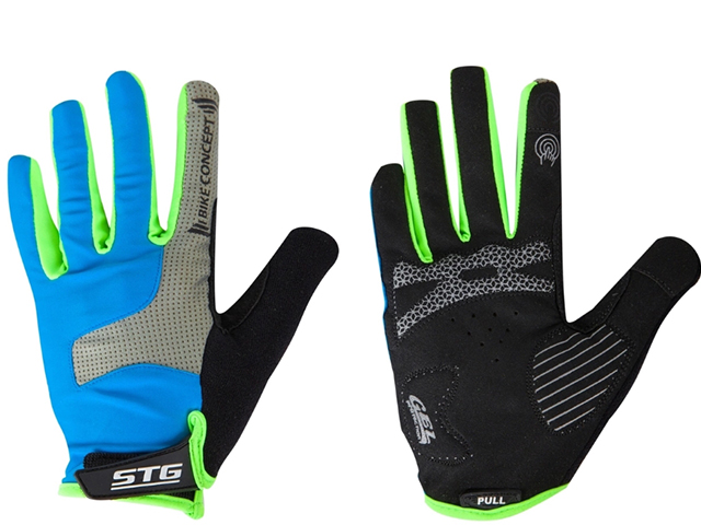 Перчатки STG AL-05-1871 синие/серые/черные/зеленые   полноразмерные