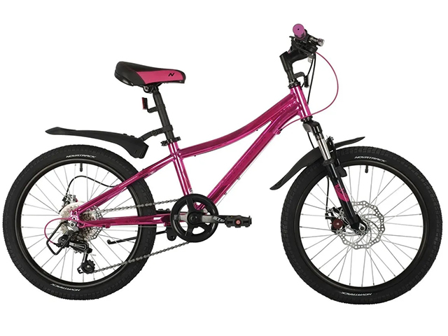 Велосипед 20 NOVATRACK KATRINA, алюм.рама, розовый металик, 6-скор, диск.торм.