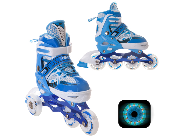 Раздвижные роликовые коньки RGX Sonic Blue LED подсветка колес