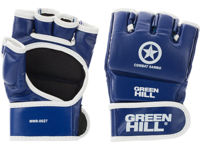 Перчатки для MMA Green Hill COMBAT SAMBO MMR-0027CS, к/з, синий