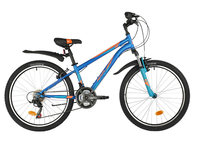 Велосипед 24 NOVATRACK ACTION синий,  стальная рама 18 скор., Shimano TZ500/RS35, V- brake тор