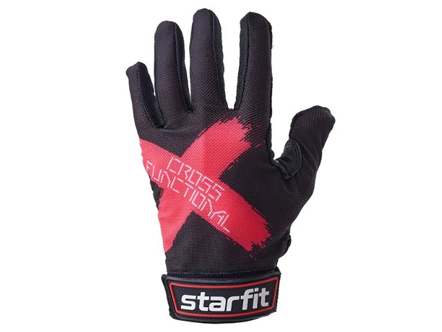 Перчатки для фитнеса Starfit WG-104, с пальцами, черный/красный