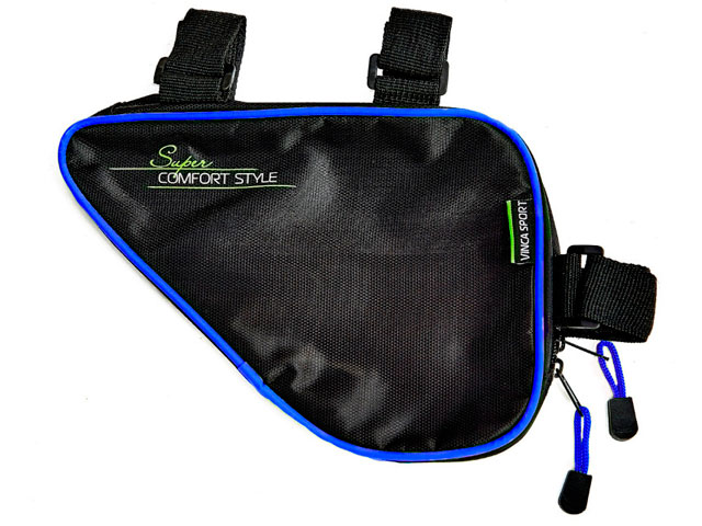 Сумка под раму, карман для телефона внутри сумки Vinca Sport, 270*220*65мм, синий кант