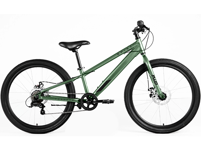Велосипед 24 FORWARD SPIKE D (7 ск.) 2023, зеленый/черный