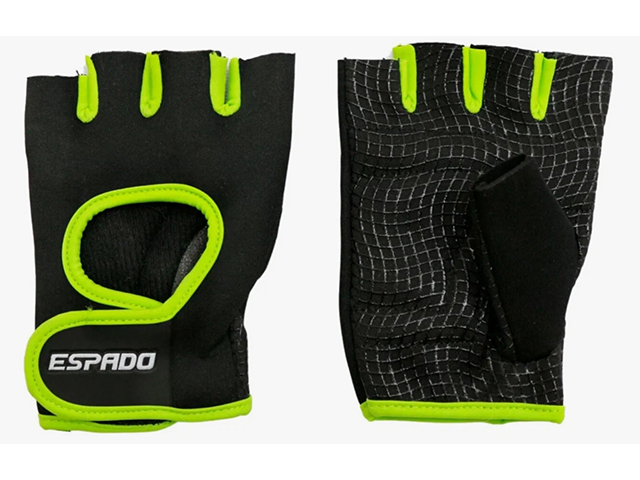 Перчатки для фитнеса Espado, ESD001, черно-зеленый