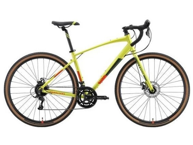 Велосипед 700 Stark'24 Gravel 700.3 D лимонный матовый/оранжевый, зеленый