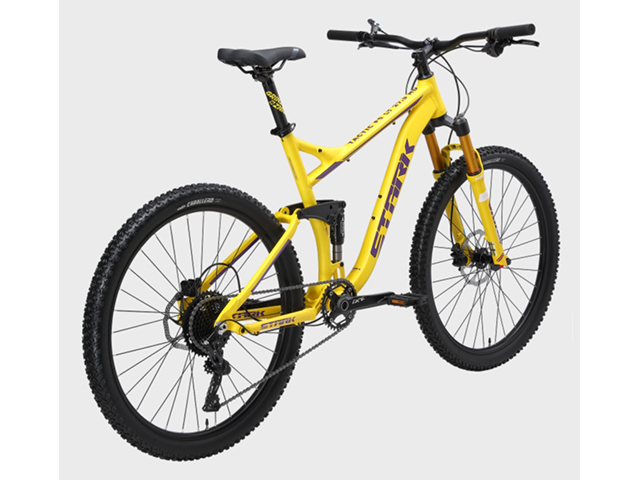 Велосипед 27,5 Stark Tactic FS LT 27.5 HD желтый матовый/фиолетовый